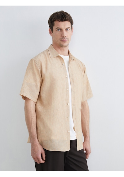 LC Waikiki Lc Waıkıkı Bej Regular Fit Poplin Erkek Gömlek