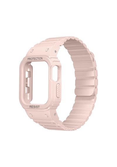 Apple Uyumlu Watch  10/11 Serisi 42mm Kordon Armour Defens Kasa Koruyuculu Silikon Band 142