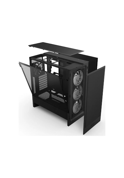 Nzxt H5 Flow RGB 2024 CC-H52FB-R1 F360 Rgb Fanlı Atx Bilgisayar Kasası - Siyah