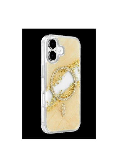 Onegif Apple iPhone Uyumlu 17 Lotus Simli Magsafe Kapak - Gümüş İtdark56999
