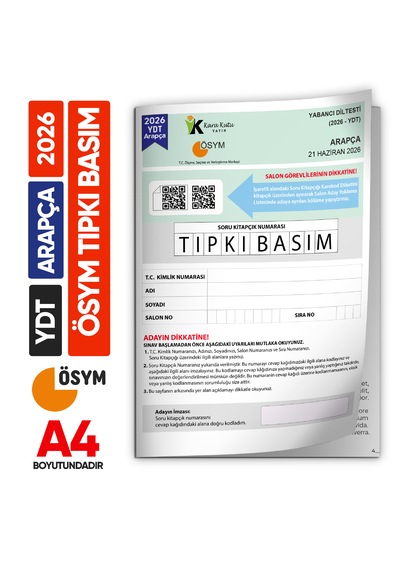 2026 Yks Ydt Arapça Ösym Tıpkı Basım Çıkmış Soru Deneme Kitapçığı Türkiye Geneli
