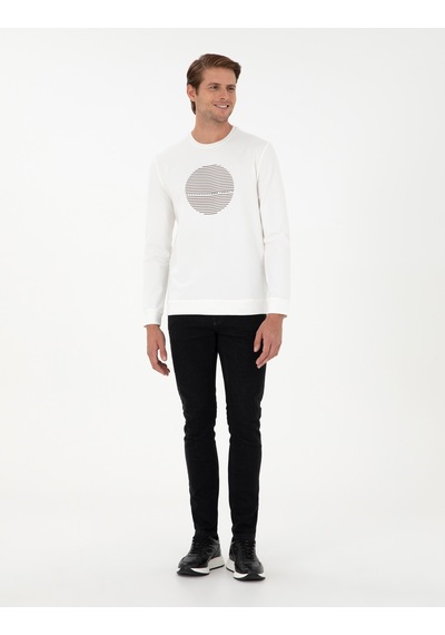 Pierre Cardin Erkek Ekru Sweatshirt 50290634-vr019 Ekru