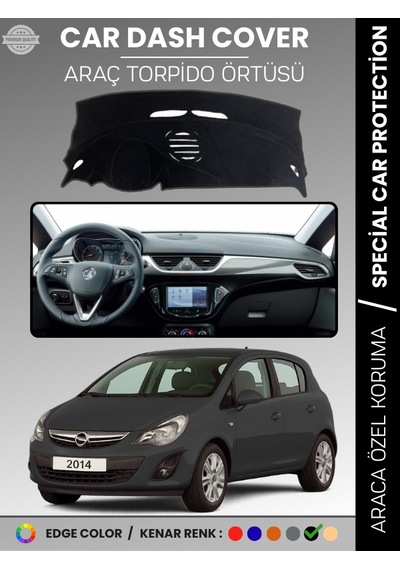 Opel Corsa E 2013-2019 Torpido Örtüsü Ön Göğüs Koruma Torpido Koruma Tam Uyum Çatlamayı Önler - 807 Stiloto