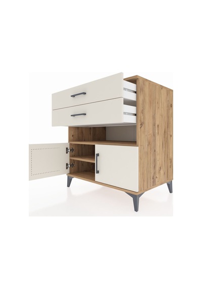 Kronos Şifonyer 2 Raflı 2 Çekmeceli 2 Kapaklı 88x59x96 Çam-ay... Çam