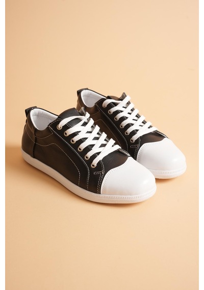 Analin Shoes Kadın Hakiki Deri Casual Spor Ayakkabı Siyah