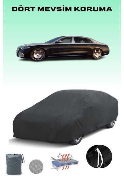 Siyah, Mercedes S-class Maybach X222 2018 - 2021, Araba Brandası, Oto Örtüsü, Araba Çadırı Siyah