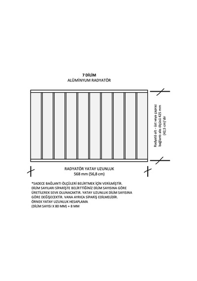 Alüminyum Panel Radyatör Klasik 450x7 Ral 9010 Kırık Beyaz