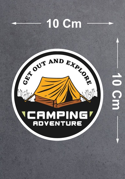 Camping Adventure Sticker - Araba Oto Off - Road Cam Karavan Sticker - 00165 10X10 Cm