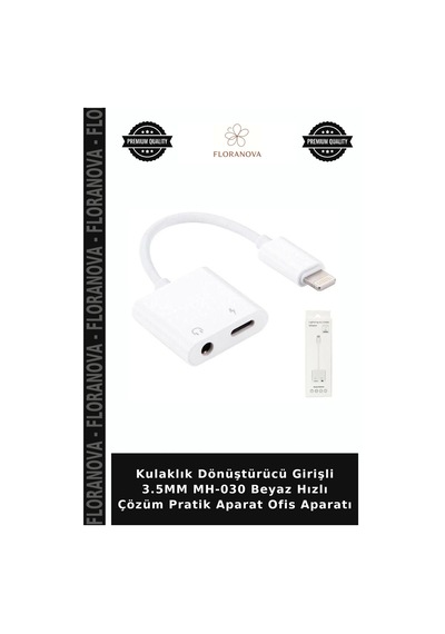 Kulaklık Dönüştürücü Girişli 3.5mm Mh-030 Beyaz Hızlı Çözüm Pratik Aparat Ofis Aparatı