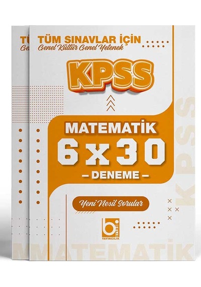 2026 Kpss Tüm Sınavlar İçin Matematik 6 X 30 Deneme Sınavı Bigeli