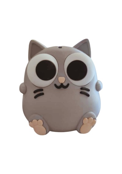 3dprototürk Gri Kedi Kumbara 16 Cm