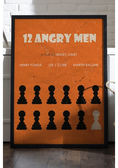 12 Angry Men Siyah Ahşap Çerçeveli Poster, Film Duvar Tablosu