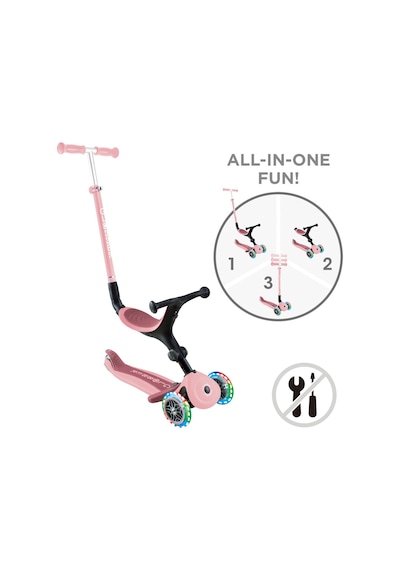 Globber Go Up Active Işıklı Scooter - Koyu Pastel Pembe