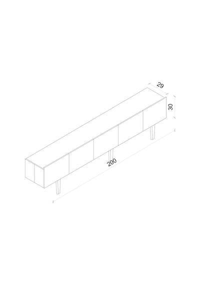 Capella Country Beyaz Mdf 5 Kapak Duvara Monte 200 Cm Tv Ünitesi