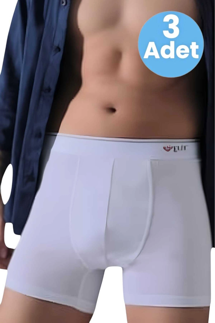 Tezzgelsin Erkek 6'lı Likralı Pamuklu Boxer Beyaz - Füme