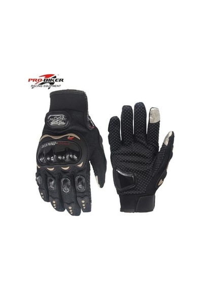 Probiker Motor - Bisiklet Eldiven Siyah 3 Mevsim Korumalı Standart Elastik Kumaş L