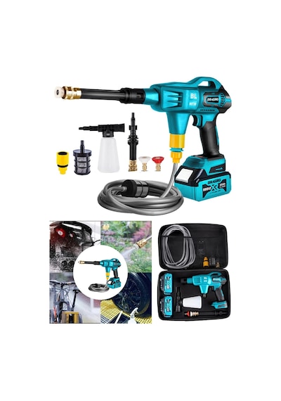 Dragro Alman DRG-999XS Mavi X-series 999 VF 20 Ah 100 Bar Kömürsüz Motor Şarjlı Oto Yıkama Makinesi Çift Akülü