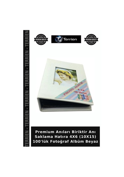 Premium Anıları Biriktir Anı Saklama Hatıra 4x6 10x15 100'lük Fotoğraf Albüm Beyaz