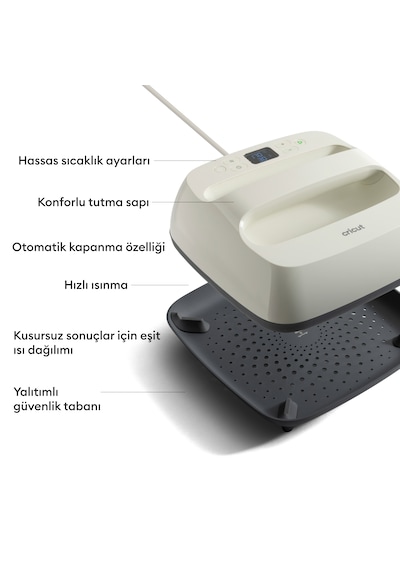 Cricut 2012467 Easypress Se 23x23 Cm Isitici Krem + Easypress Mati