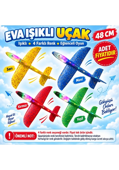 Northcity Eva Işıklı Uçak 48 Cm Adet Fiyatıdır Bx Çok Renkli