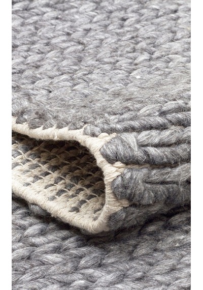 Eko Halı Jade Basketweave Grey Naturel Kazak Örgü Desenli El Dokuma Örgü Halı