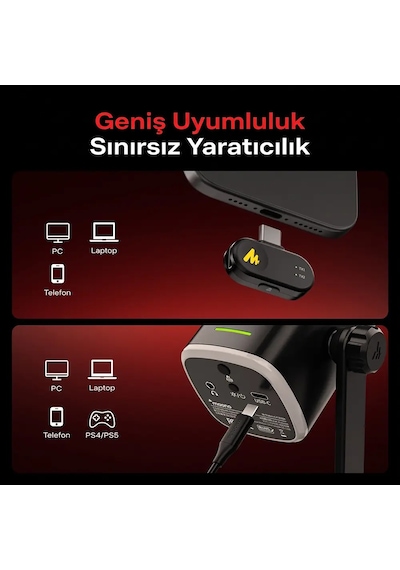 Maono Pd100w Kablosuz Usb Gamer Oyuncu Mikrofonu
