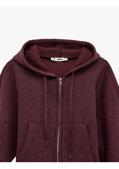 Koton Şardonlu Kapüşonlu Baskılı Simli Cep Detaylı Fermuarlı Sweatshirt Bordo 6wal10488ık Bordo Koton Şardonlu Kapüşonlu Baskılı Simli Cep Detaylı Fermuarlı Sweatshirt Bordo 6wal10488ık Bordo