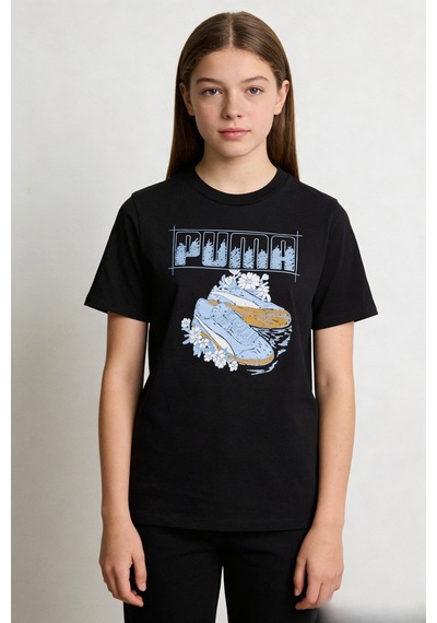 Puma Graphic Tee Çocuk Siyah Tişört Pamuklu Baskılı Günlük Tişört Puma Graphic Tee Çocuk Siyah Tişört Pamuklu Baskılı Günlük Tişört