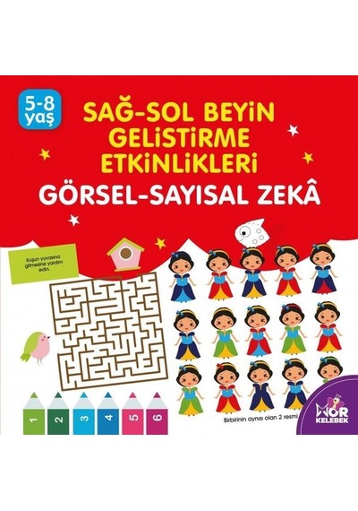 Görsel Sayısal Zeka 5 - 8 Yaş Mor Kelebek: Sağ - Sol Beyin Geliştirme Etkinlikleri- Halk Kitabevi