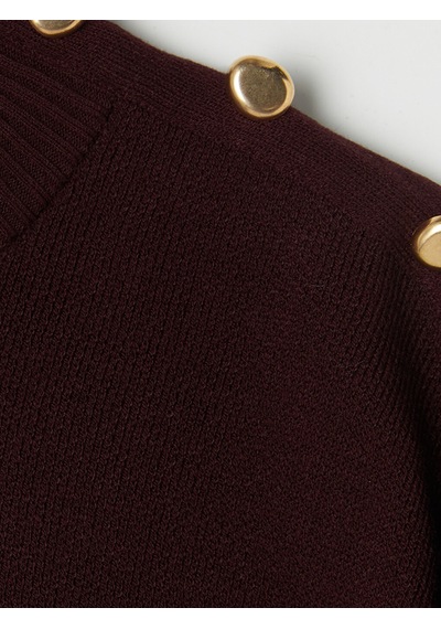 Lcw Modest Bordo Yarım Balıkçı Yaka Kadın Triko Tunik