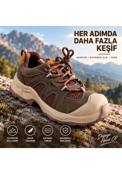 Guja 26k389 Kadın Hakiki Deri Outdoor Spor Ayakkabı Haki