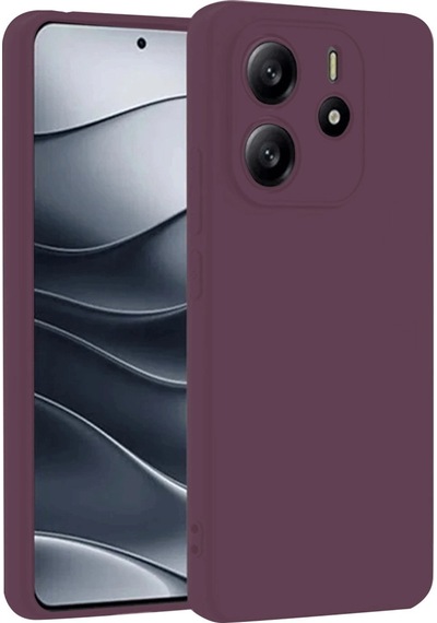 Xiaomi Redmi Note 14 4g Kılıf First Silikon - Mürdüm Düz Renkli