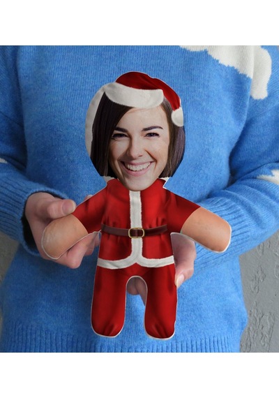 Kişiye Özel Fotoğraflı Noel Baba Bebek Yastık