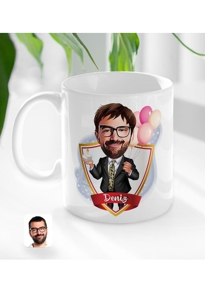 Kişiye Özel Isimli Erkek Doğum Günü Karikatürlü Beyaz Kupa Bardak (508823802)