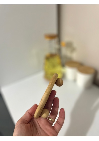 Bambu Yuvarlak Misket Ayaklı Yağdanlık, Bardak Altlığı Ve Mini Sunumluk Açık Sarı