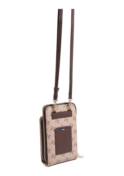 Silver Polo Sp1011 Kadın Telefon Çantası Monogram Koyu Bej-kahve
