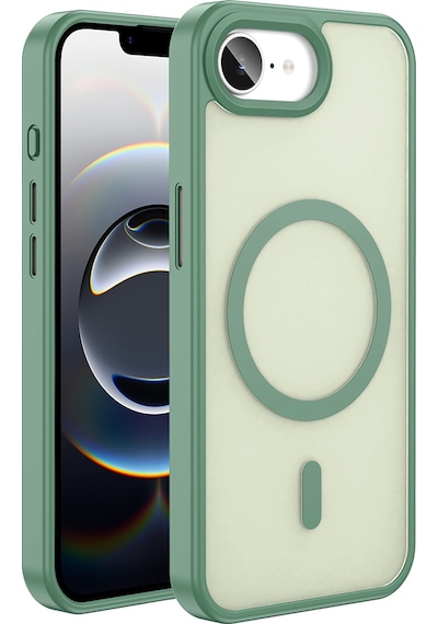 Apple Uyumlu iPhone 17e Kılıf M-safe Şarj Özellikli Mat Arka Yüzey Zore Sio Kapak - Koyu Yeşil