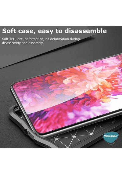 Microsonic Samsung Uyumlu Galaxy S21 Ultra Kılıf Deri Dokulu Silikon