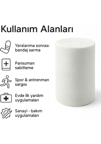 Bozkar Medikal Nonwoven Non-Steril Bandaj Rulo Sargı Bezi 10 CM x 100 M﻿﻿
