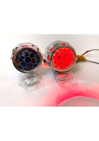 Femex Bi-Xenon Bal Petek Desenli Far İçi Mercek 2.5 Inc Kırmızı