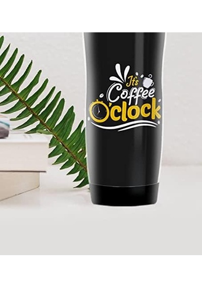 Coffee Tasarımlı Çelik Termos Bardak Açık Beyaz