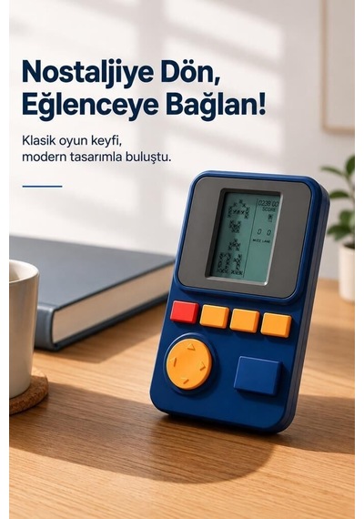 Özel Seri Oyun Kolu Atari Joystick Tetris Gameboy Gc011 Mavi Erkek Çocuk Cihaz Nostaljik Alet