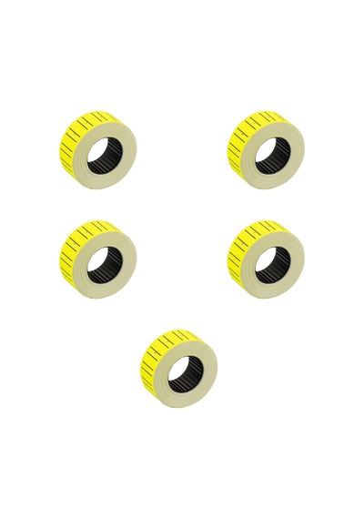 Motex Tanex Makine Etiketi Kraft Fiyatlandırma Numaralandırma Bant -12x21 Mm -800'lü -sarı - 5 Adet 5 Rulo
