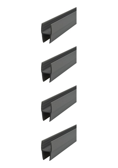 8x10 Mm Büyük H Alüminyum Görünümlü 1. Kalite Plastik Cam Balkon Fitili 200 Cm 4 Adet 2 M