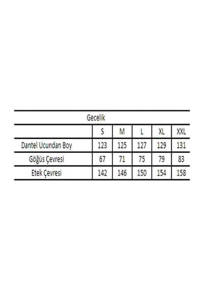 Monamise 19195 Kadın Dekolteli Brode Dantelli Yırtmaçlı Gecelik -siyah Siyah
