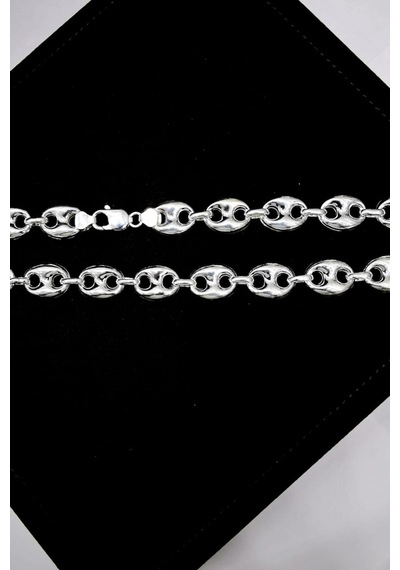 Omar Silver Unisex Gemici Arpa 14Mm Gümüş Kolye Zincir