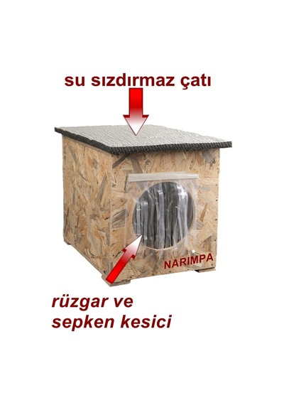 Kedi Evi Kedi Yuvası Kedi Yatağı- Demonte Olarak Gönderilir-ısı Ve Su Yalıtımlı-36x33x30cm