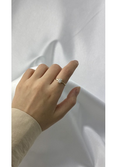 Baget Kesim Zirkon Taşlı Altın Çıtır Yüzük Sarı Altın