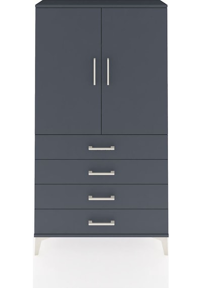 Arges Dolap 3 Raflı 4 Çekmeceli 2 Kapaklı 88x30x163 Antrasit-... Antrasit