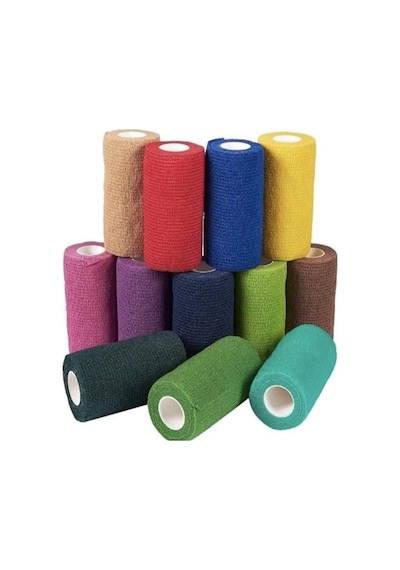 Elastik Yapışkanlı Coban Renkli Bandaj 10 Cm X 4,5 Mt Sarı
